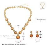 نیم ست سکه ای عقیق جواهری آبکاری طلا