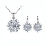 نیم ست گل جواهری آبکاری رودیوم