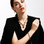 نیم ست سکه ای عقیق جواهری آبکاری طلا