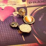 نیم ست سکه ای عقیق جواهری آبکاری طلا