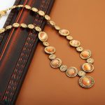 نیم ست سکه ای عقیق جواهری آبکاری طلا