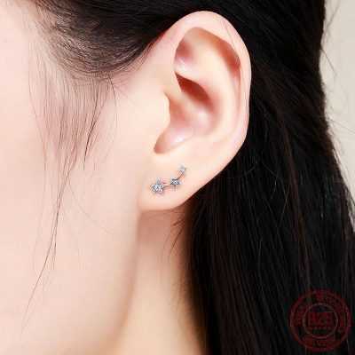گوشواره ستاره جواهری نقره
