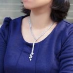 گردنبند قلب چند زنجیر آبکاری نقره