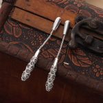 گوشواره آویزدار بلند Swarovski جواهری آبکاری رودیوم