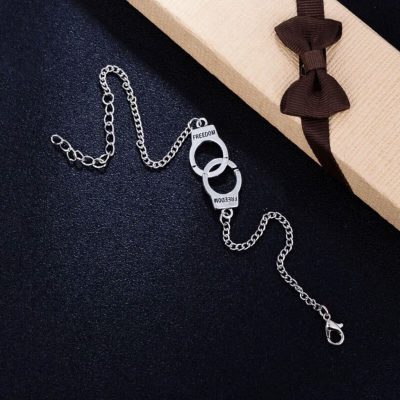 دستبند FREEDOM آبکاری نقره ای