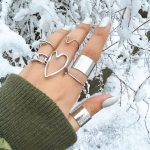 پک انگشتر قلب کارتیر مشکی /نقره ای / طلایی
