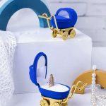 جعبه کالسکه جواهری جیر قرمز / صورتی / آبی