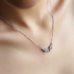 گردنبند بال فرشته سولیتر جواهری نقره