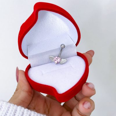 پیرسینگ ناف قلب استیل