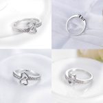 حلقه قلب عشق ابدی آبکاری رودیوم