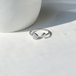 حلقه قلب جواهری قابل تنظیم نقره