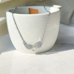گردنبند بال فرشته سولیتر جواهری نقره