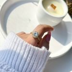 انگشتر سولیتر جواهری آبکاری رودیوم قابل تنظیم