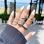 پک انگشتر مار جواهری نقره ای