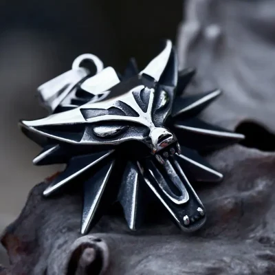 گردنبند گرگ witcher وایکینگ استیل