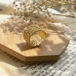 حلقه پهن مینیمال آبکاری طلا