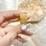 حلقه پهن مینیمال آبکاری طلا