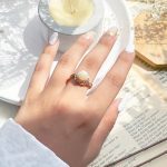 حلقه تاج مروارید رزگلد