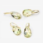 گوشواره قطره جواهری Swarovski آبکاری طلا