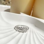 حلقه برگ جواهری نقره قابل تنظیم
