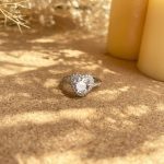 انگشتر قلب جواهری نقره