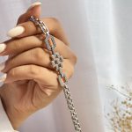دستبند جواهری طرح هندسی