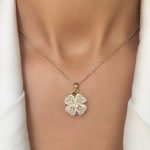 گردنبند اسپینری شبدر طلایی/نقره ای