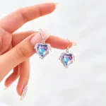 گوشواره قلب بال سواروفسکی نقره