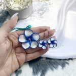 ست گردنبند گوشواره گل صورتی/قرمز/آبی