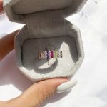 حلقه جواهری رنگارنگ نقره