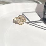 حلقه شبدر اسپینری جواهری آبکاری طلایی/نقره ای