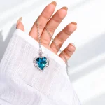 گردنبند قلب بال سواروفسکی نقره