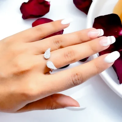 حلقه بال فرشته آبکاری رودیوم قابل تنظیم