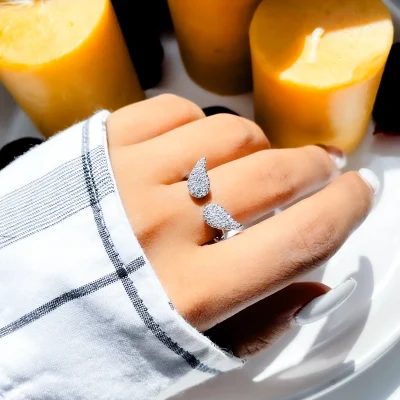 حلقه بال فرشته آبکاری رودیوم قابل تنظیم