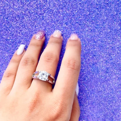 انگشتر تک کریستال برش قلبی