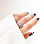 حلقه پهن جواهری آبکاری رودیوم