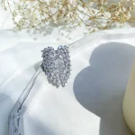 حلقه بال فرشته جواهری آبکاری رودیوم قابل تنظیم
