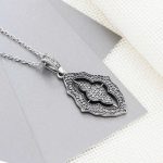 گردنبند کلاسیک جواهری نقره