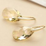 گوشواره قطره جواهری Swarovski آبکاری طلا