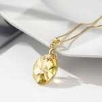 گردنبند آناناس جواهری Swarovski آبکاری طلا - Image 2