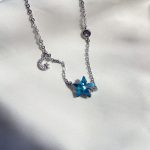 دستبند ماه ستاره Swarovski آبی جواهری نقره