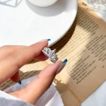 حلقه تاج جواهری نقره