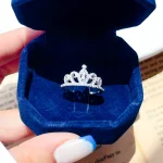 حلقه تاج جواهری نقره