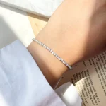 دستبند تنیسی جواهری نقره