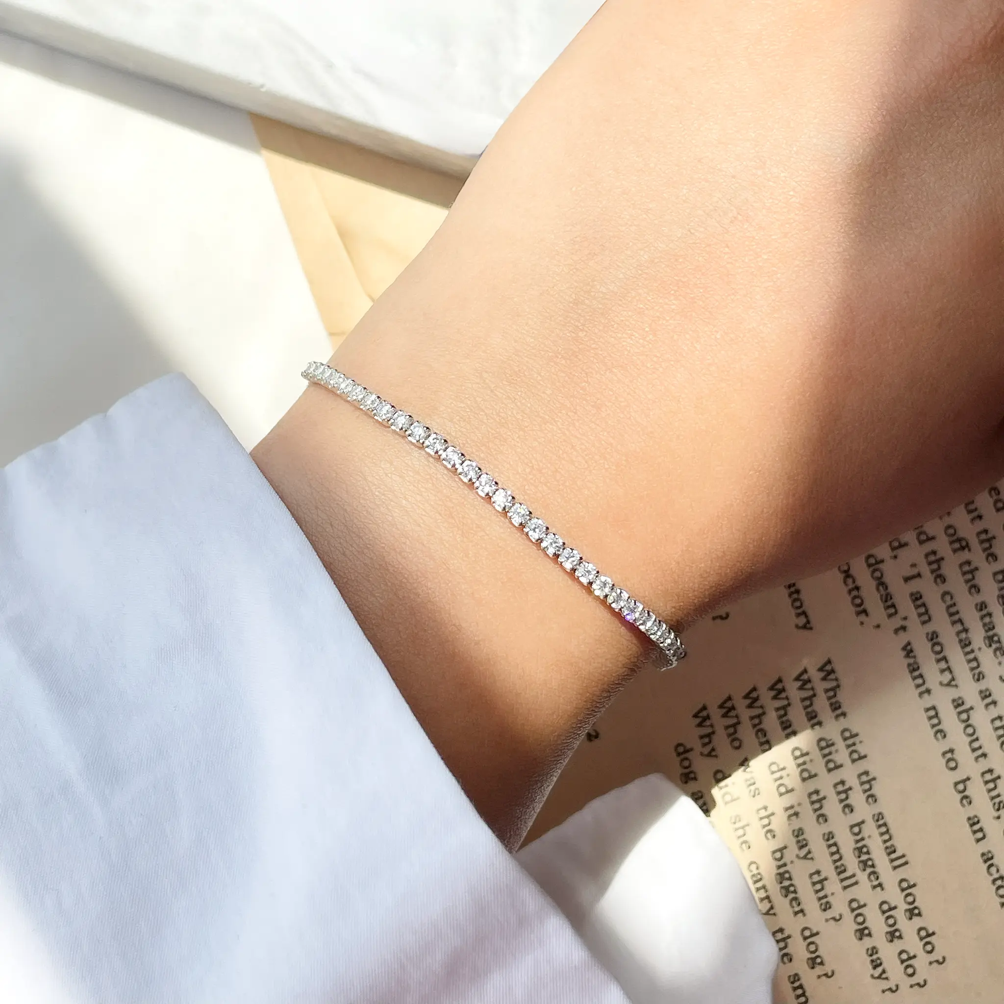 IMG_1844 دستبند تنیسی جواهری نقره