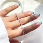 دستبند تنیسی جواهری نقره