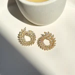 گوشواره شوپارد جواهری آبکاری رودیوم