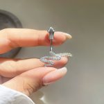پیرسینگ ناف مار جواهری آبکاری پلاتین پین استیل