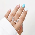 حلقه شاخ گوزن جواهری قابل تنظیم آبکاری رودیوم طلایی/نقره ای