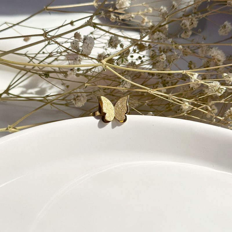 حلقه پروانه استیل طلایی